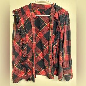 Woman’s plaid button down shirt